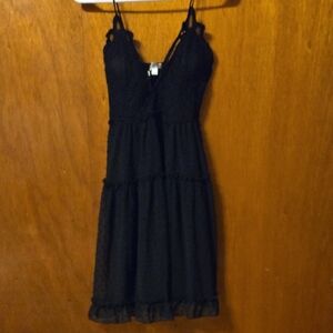Justify Black Ruffled Tiered Babydoll Dress